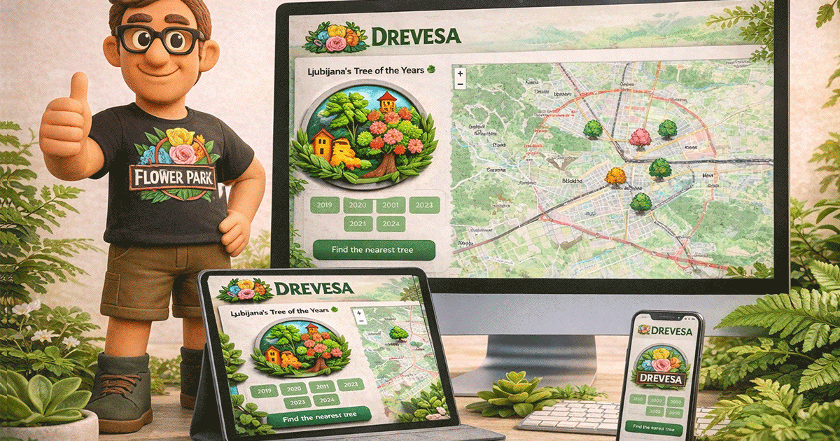 Illustration of Ljubljana's Tree of the Year badge